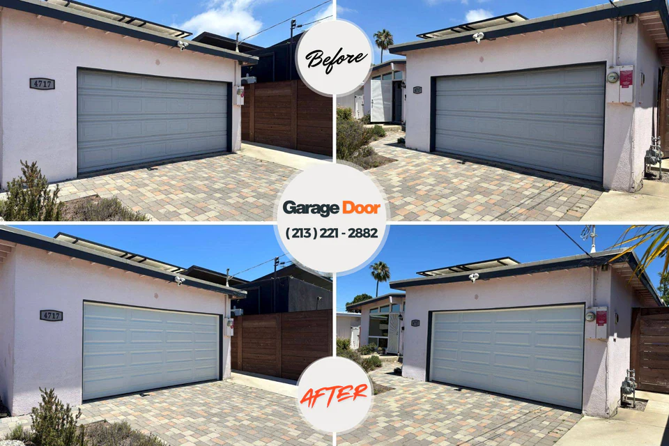 Before and after: garage door repair Louisville, KY